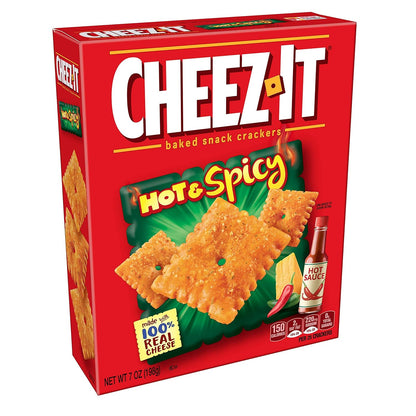 Cheez-It Baked Snack Cheese Crackers, Hot & Spicy, 7 oz Box