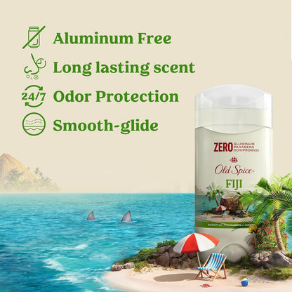 Old Spice Aluminum Free Deodorant for Men, 24/7 Long Lasting Freshness, 24/7 Sweat & Odor Protection, Fiji with Palm Tree Scent Deodorant with Travel-Size Swagger Scent Body Wash, 3 oz (Pack of 16)