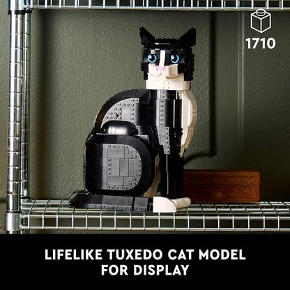 LEGO Ideas Tuxedo Cat - Building Sets for Adults, Ages 18+ - DIY Crafts Kit for Home Decor, Living Room or Bedroom - Gift for Animal Lovers - 21349