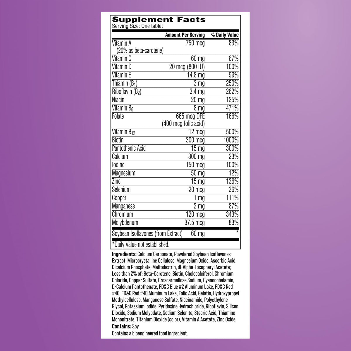 One A Day Women's Menopause Multivitamin, Menopause Support, 50 Count