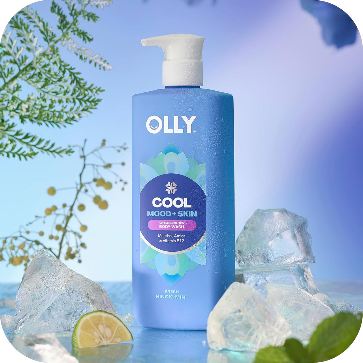 OLLY Body Wash Cool Mood + Skin Infused with arnica & vitamin B12 17 Fl Oz