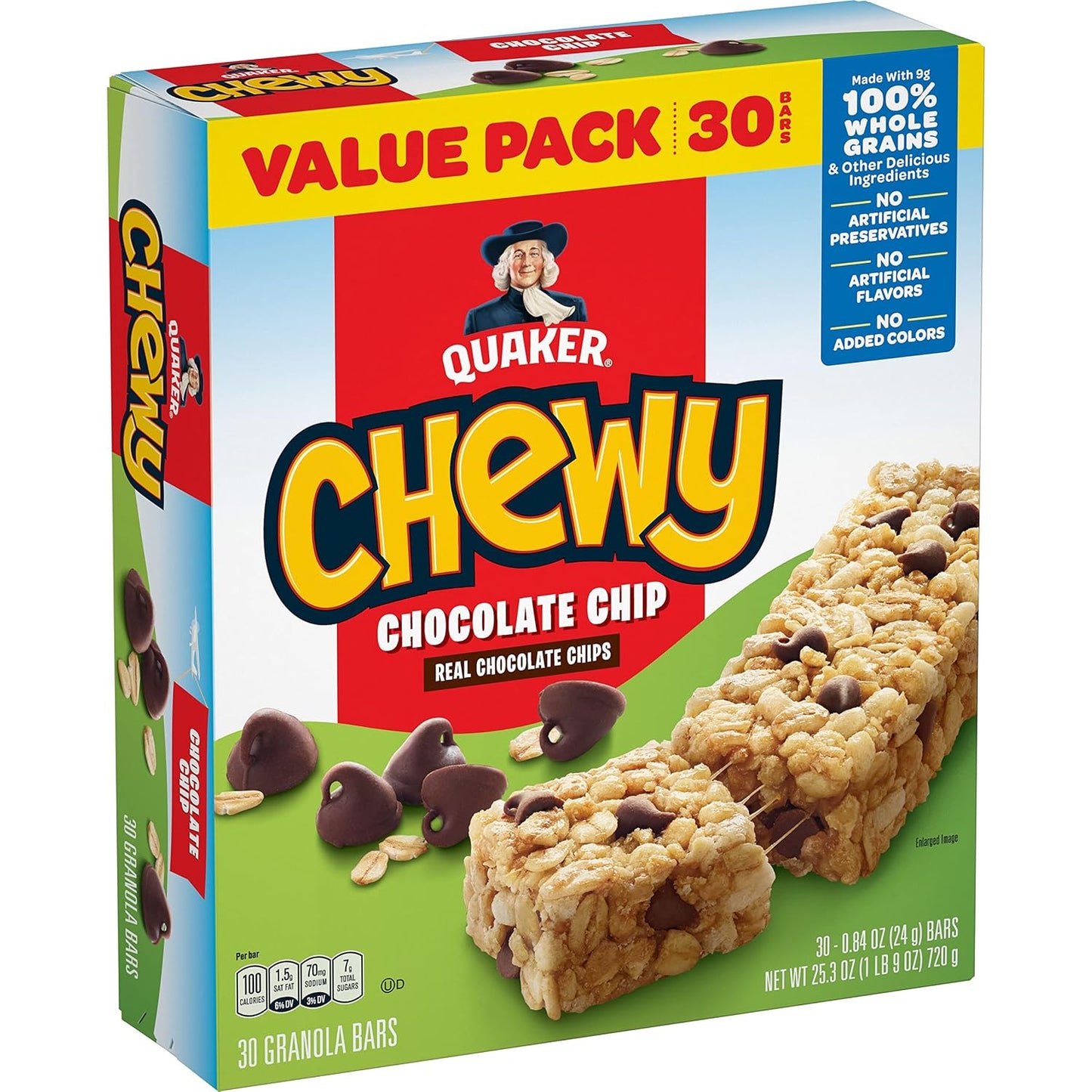Quaker Chewy Chocolate Chip, 0.84 Oz, 30 ct