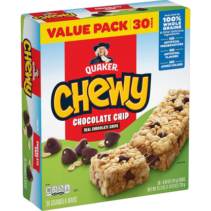 Quaker Chewy Chocolate Chip, 0.84 Oz, 30 ct