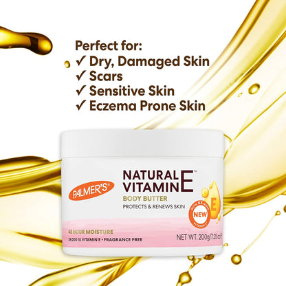 Palmer's Natural Vitamin E Body Butter, 7.25 Ounce (Pack of 2)