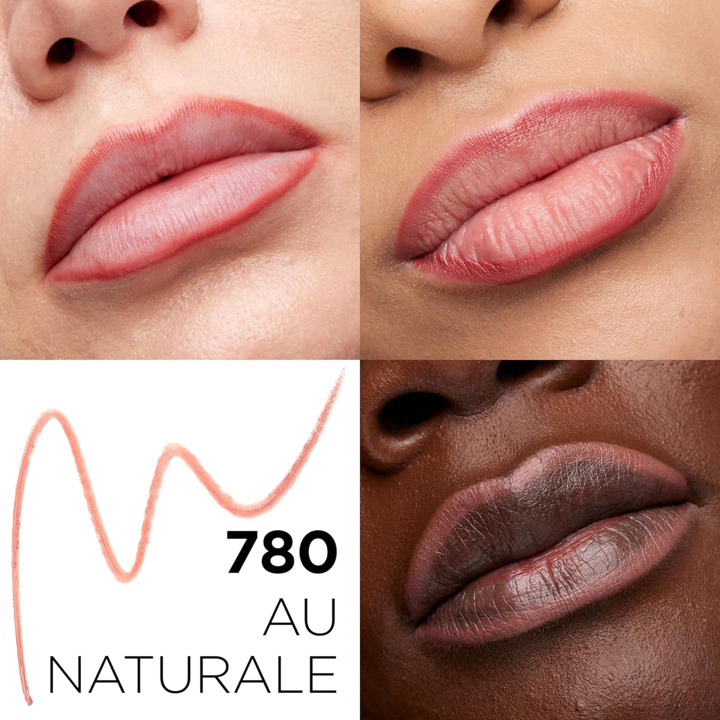 L'Oreal Paris Colour Riche Lip Liner Pencil,Creamy Lip Liner with Omega 3 and Vitamin E,780 Au Naturale (Soft Neutral Beige),(Pack of 2)