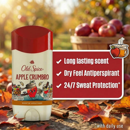 Old Spice Dry Feel Antiperspirant Deodorant for Men, Fallidudes Limited Edition, 24/7 Frightful Freshness and Odor Protection, Apple Crumbro with Apple Cider Scent, 3.0 oz