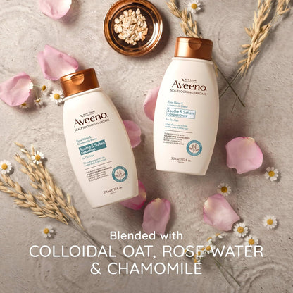 Aveeno Rose Water & Chamomile Shampoo for Dry Hair, Hydrating, 12 fl oz