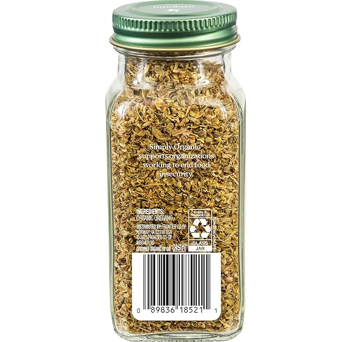 Simply Organic Oregano, .75 oz | Great On Pizza, Italian & Mexican Fare, Kosher
