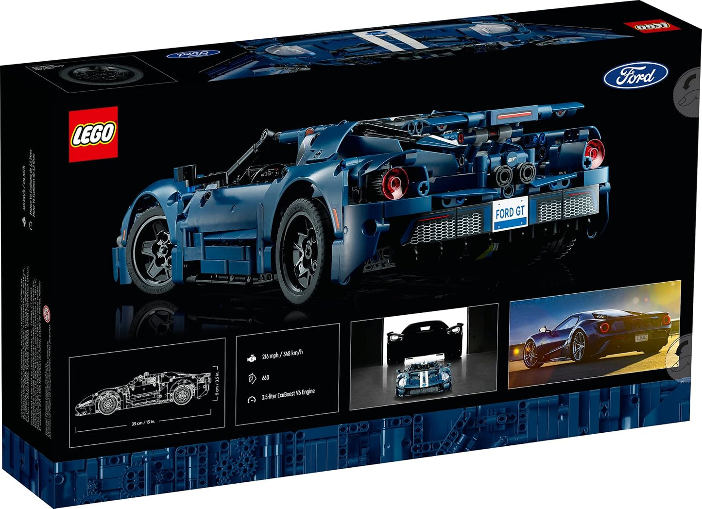 LEGO Technic 2022 Ford GT Building Set for Adults - Collectible Kit W/Authentic Features, Ages 18+ - 1:12 Scale - Gifts for Men & Women - Display as Bedroom or Home Decor - 42154