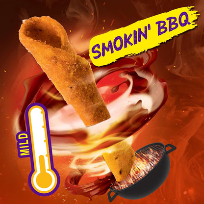 Takis Smokin' BBQ 3.25 oz Snack Size Bag, Barbecue Baby Back Ribs Flavored Mild Tangy Rolled Tortilla Chips (Pack of 4)