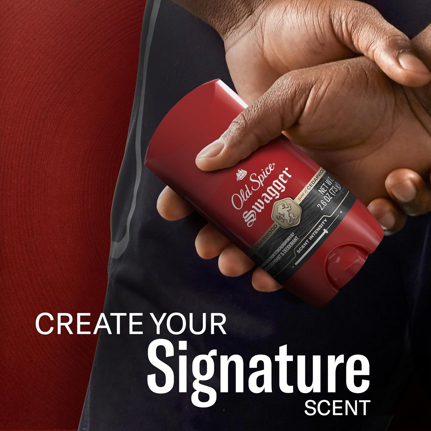 Old Spice Red Collection Invisible Solid Antiperspirant and Deodorant for Men, Swagger Scent, 48-Hour Odor Protection, Clear Application, Long-Lasting Freshness, 2.6oz