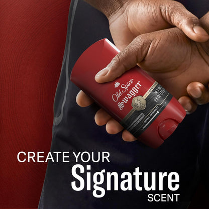 Old Spice Red Collection Invisible Solid Antiperspirant and Deodorant for Men, Swagger Scent, 48-Hour Odor Protection, Clear Application, Long-Lasting Freshness, 2.6oz