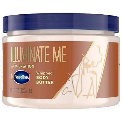 Vaseline Intensive Care Cocoa Radiant Body Lotion and Illuminate Me Shea Butter Whipped Body Butter Bundle, 20.3 oz and 11 oz
