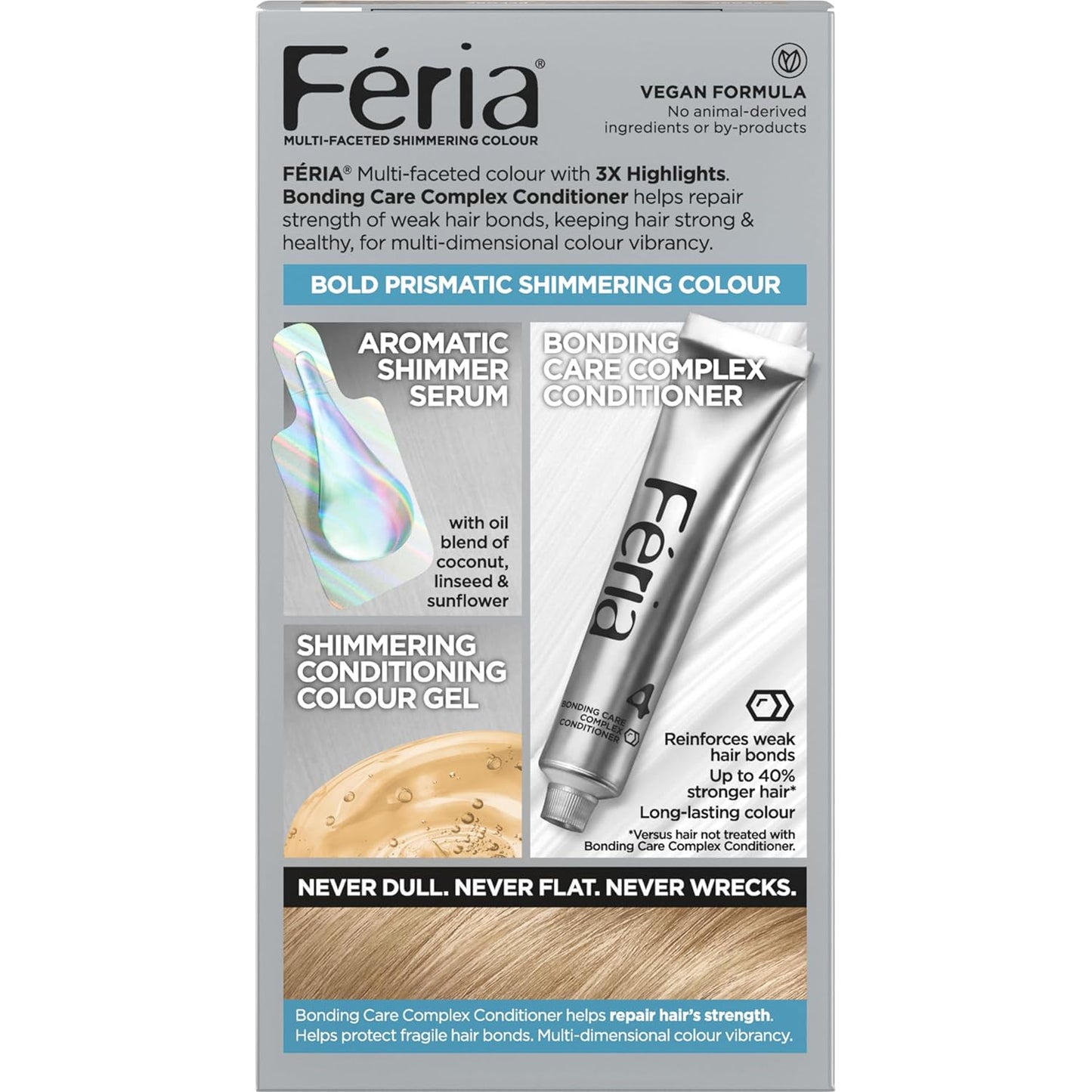 L'Oreal Paris Feria Multi-Faceted Shimmering Permanent Hair Color, 91Champagne Cocktail (Light Beige Blonde), Pack of 2, Hair Dye