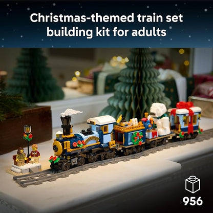 LEGO Icons Holiday Express Train Building Set for Adults, Ages 18+ - Seasonal Home Decor for Bedroom or Book Shelf - Christmas Train W/Track & 4 Minifigures - Gift Idea for Holidays - 10361