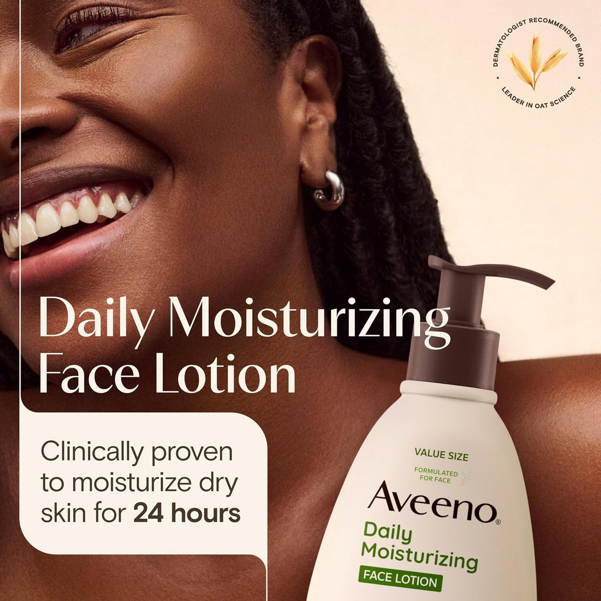 Aveeno Daily Moisturizing Face Lotion with Soothing Prebiotic Oat,Gentle Lotion Nourishes Normal to Dry Skin With Moisture,Sensitive Skin,Fragrance-Free,12 fl. oz,(Pack of 2)
