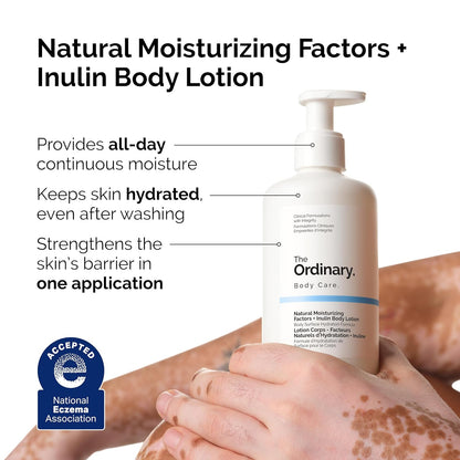 The Ordinary Natural Moisturizing Factors + Inulin Body Lotion,Lightweight Hydration for All-Day Moisture & Skin Barrier Support,Accepted by the National Eczema Association,8.1 Fl Oz,(Pack of 2)