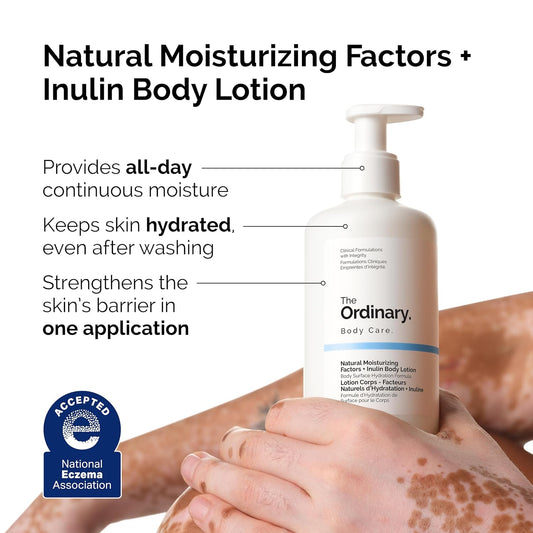 The Ordinary Natural Moisturizing Factors + Inulin Body Lotion,Lightweight Hydration for All-Day Moisture & Skin Barrier Support,Accepted by the National Eczema Association,8.1 Fl Oz,(Pack of 2)