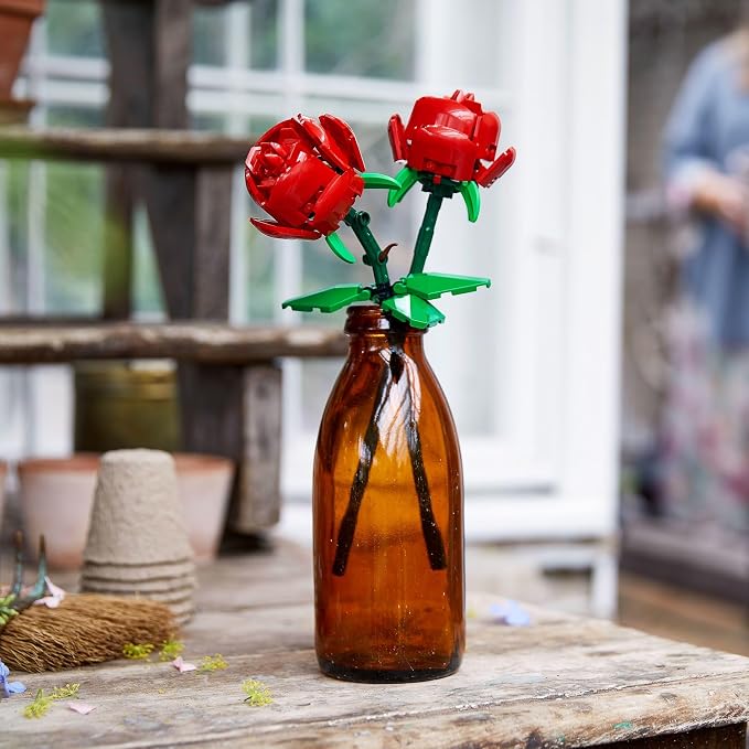 LEGO Roses - Building Toy for Kids, Girls & Boys, Ages 8+ - Artificial, Fake Roses for Home Decor & Display - Gift Idea for Plant & Flower Lovers - 40460