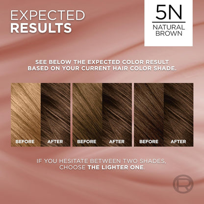 L’Oreal Paris Excellence Universal Nudes Permanent Hair Color, Ammonia Free Hair Dye for Gray Hair Coverage, 5N Natural Brown, 1 Hair Dye Kit