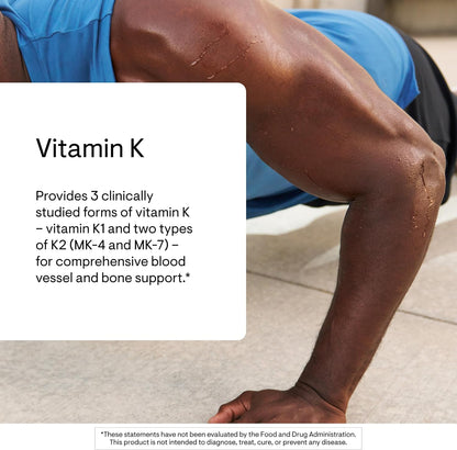 THORNE Vitamin K, Vitamins K1 and K2 (as MK-4 and MK-7), 60 Capsules