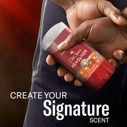 Old Spice Aluminum Free Deodorant for Men, 24/7 Odor Protection, 24/7 Signature Scent & Lasting Freshness, Goes on Clean, Headliner with Black Currant, Leather, & Amber Scent, 3.0 oz