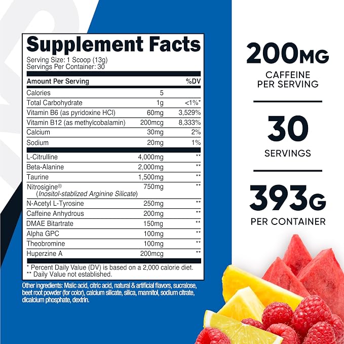 Nutricost Pre-Workout Complex Powder (Fruit Punch) 30 Servings