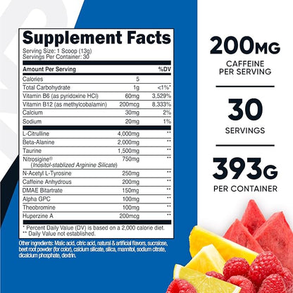 Nutricost Pre-Workout Complex Powder (Fruit Punch) 30 Servings
