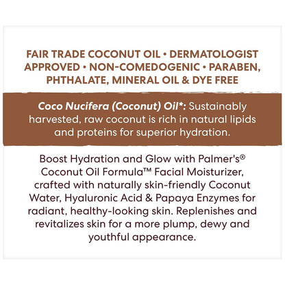 Palmer's Facial Moisturizer, Coconut Oil Formula with Coconut Water, 1.7 Oz
