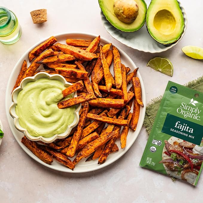 Simply Organic Fajita Seasoning Mix, Gluten Free, Certified Organic, Kosher - Chicken Fajita Seasoning - Pure Flavor for Tacos, Stir-Fries, Mexican Dishes, and More | 1.13 Ounce (Pack of 3)