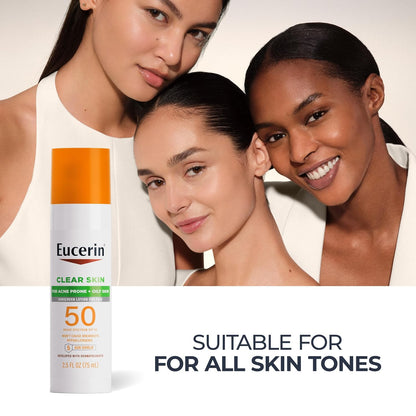 Eucerin Clear Skin Face Sunscreen Lotion, SPF 50, 2.5 FL OZ