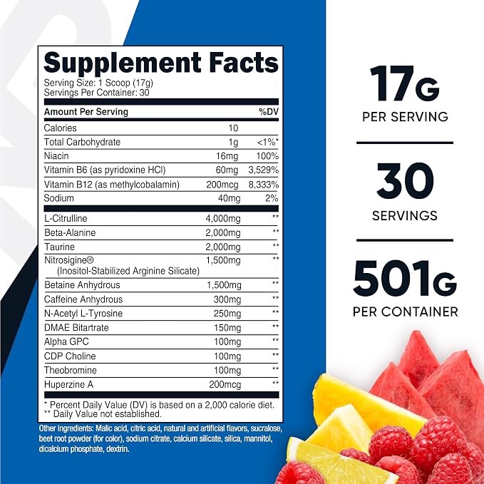 Nutricost Pre-X Xtreme Pre-Workout Complex Powder (Fruit Punch) 30 Servings