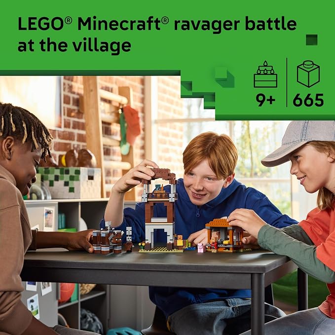 LEGO Minecraft The Pillager Outpost and Ravager Building Toy - Video Game Building Blocks for Kids, Boys & Girls, Ages 9+ - Includes Space Sentinel & 3 Minifigures - Gift Idea for Gamers - 21278