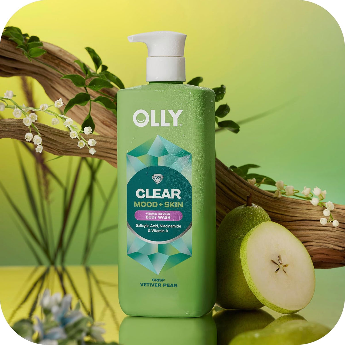 OLLY Body Wash Clear Mood + Skin with Salicylic Acid with 17 fl oz
