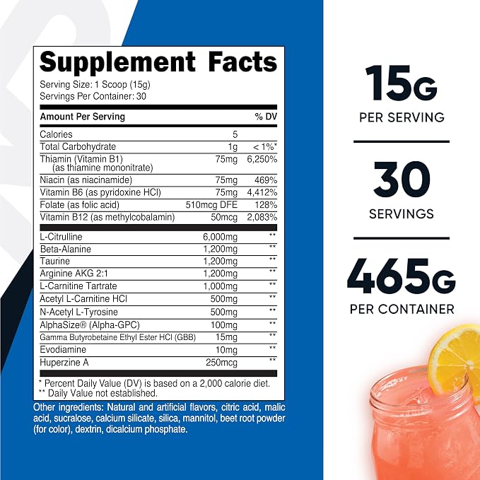 Nutricost Stim-Free Pre-Workout (Pink Lemonade) 30 Servings, Caffeine Free
