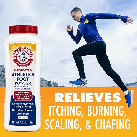 Arm & Hammer Medicated Athlete's Foot Powder, Antifungal, 3.5 oz, 4 Pack