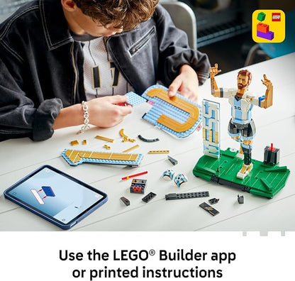 LEGO Editions Lionel Messi – Collector's Set Co-Pack - Building Toy for Kids - Soccer Collectible - Sports Décor for Boys & Girls, Ages 12+ - Gift Idea for Soccer Fans - 66818