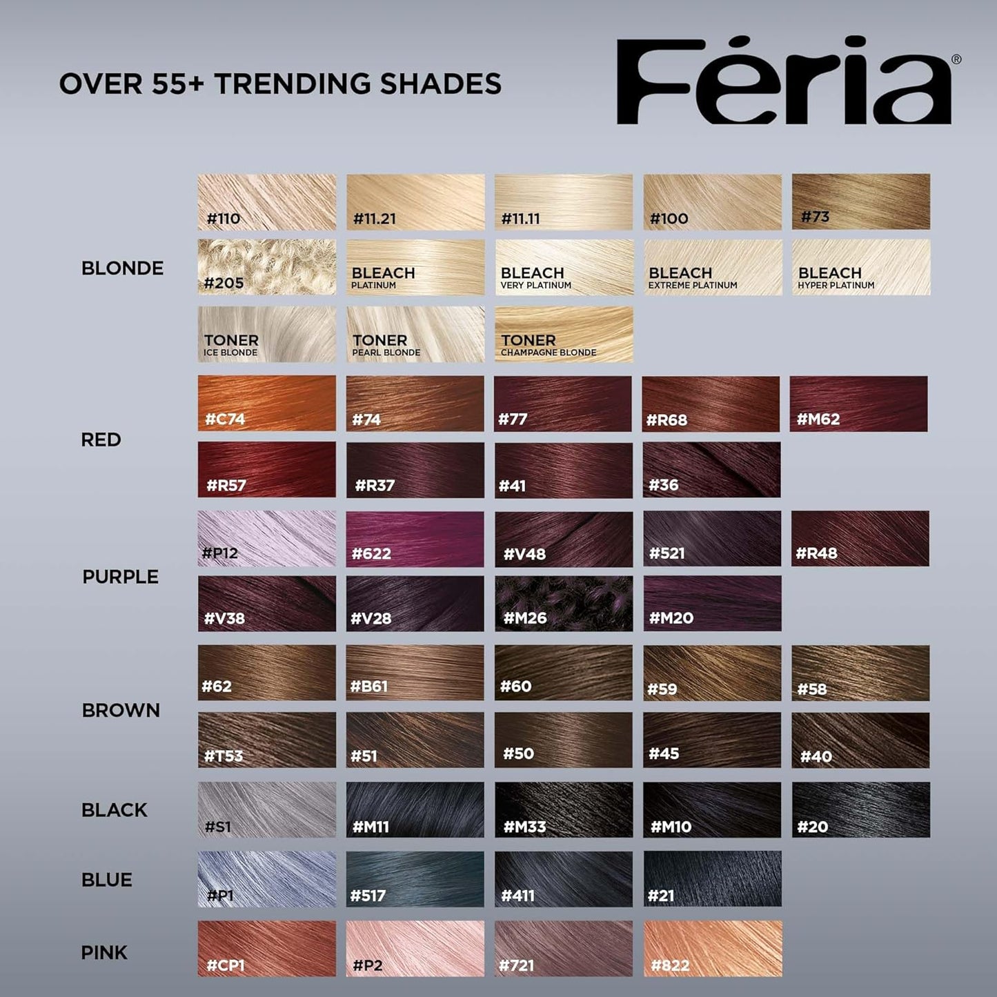L’Oreal Paris Feria Multi-Faceted Shimmering Permanent Hair Color, High Intensity Hair Dye for 3X Highlights, 10 Jet Black (Blackest Black), 1 Hair Dye Kit (Pack of 2)
