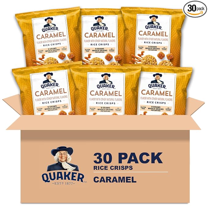 Quaker Rice Crisps, Gluten Free, Caramel, 0.91 Oz, 30 Count