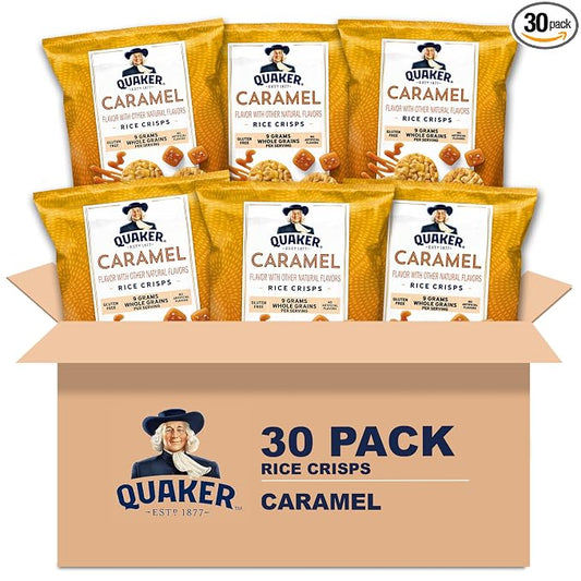 Quaker Rice Crisps, Gluten Free, Caramel, 0.91 Oz, 30 Count
