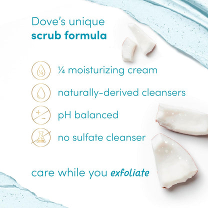 Dove Moisturizing Body Scrub – Coconut & Lime, pH‑Balanced Whipped Texture, Skin‑Renewing Exfoliator, 15 oz