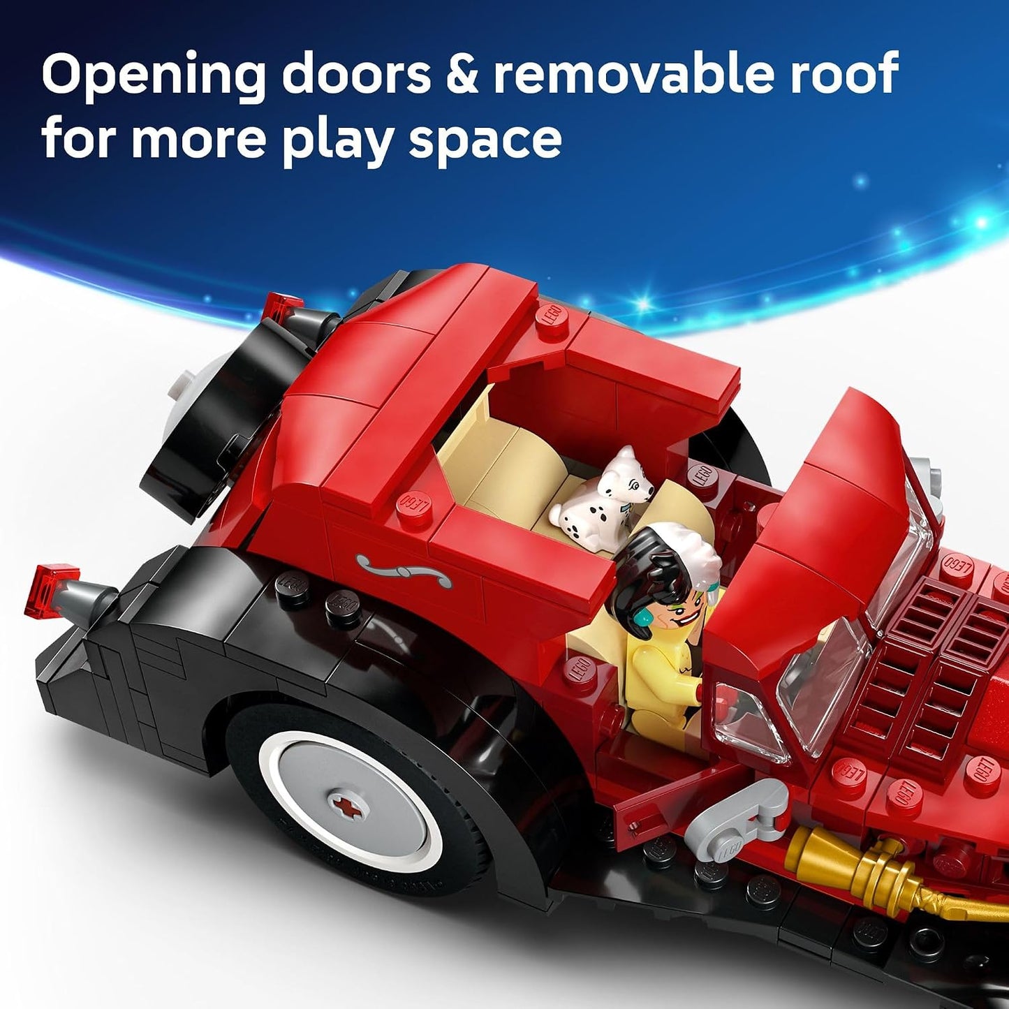 LEGO Disney Cruella De Vil’s Car Building Toy - 101 Dalmations Pretend Play Vehicle Building Set for Girls & Boys, Ages 9+ - Gift Idea for Birthdays - 43277