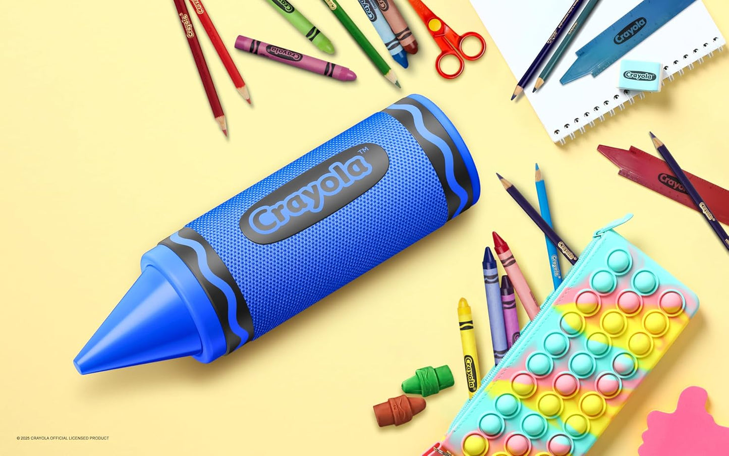 Crayola Kids Crayon Speakers Bluetooth, Portable Bluetooth Speakers | 20W Peak Power HD Sound, Mini Bluetooth Speaker Wireless with TWS Pairing BT 5.3, FM Radio Home/Party/Outdoor/Travel