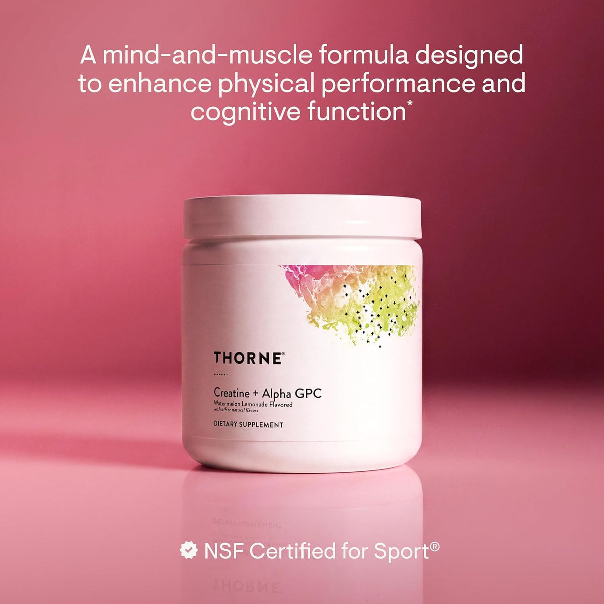 THORNE Creatine + Alpha GPC, Micronized Creatine Monohydrate, 30 Servings