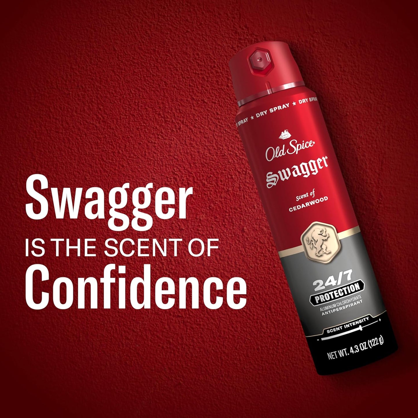 Old Spice Dry Spray Antiperspirant Deodorant for Men, 24/7 Sweat & Odor Protection, 24/7 Sweat Defense & Lasting Freshness, Swagger with Cedarwood Scent, 4.3 oz (Pack of 3)