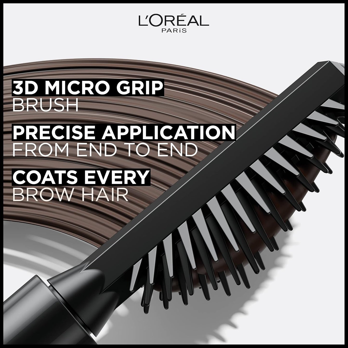 L'Oreal Paris Infallible Volumizing 24H Wear Brow Mascara, Long Lasting Eyebrow Makeup for 2X Fuller Eyebrows, 4.0 Dark Brunette, 0.13 Fl Oz