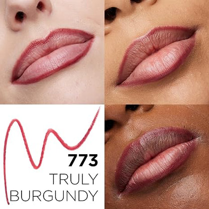 L'Oreal Paris Colour Riche Lip Liner Pencil, Creamy Lip Liner with Omega 3 and Vitamin E, 773 Truly Burgundy (Cool Toned Burgundy) (Pack of 2)