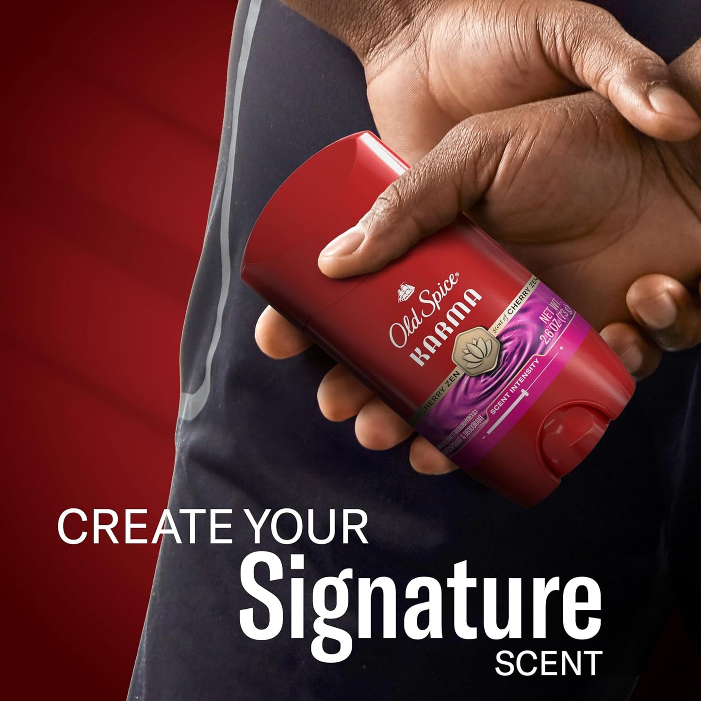 Old Spice Antiperspirant Deodorant for Men, 24/7 Sweat & Odor Protection, 24/7 Signature Scent & Lasting Freshness, Invisible Solid, Karma with Cherry Spice, Black Pepper, & Sandalwood Scent, 2.6 oz