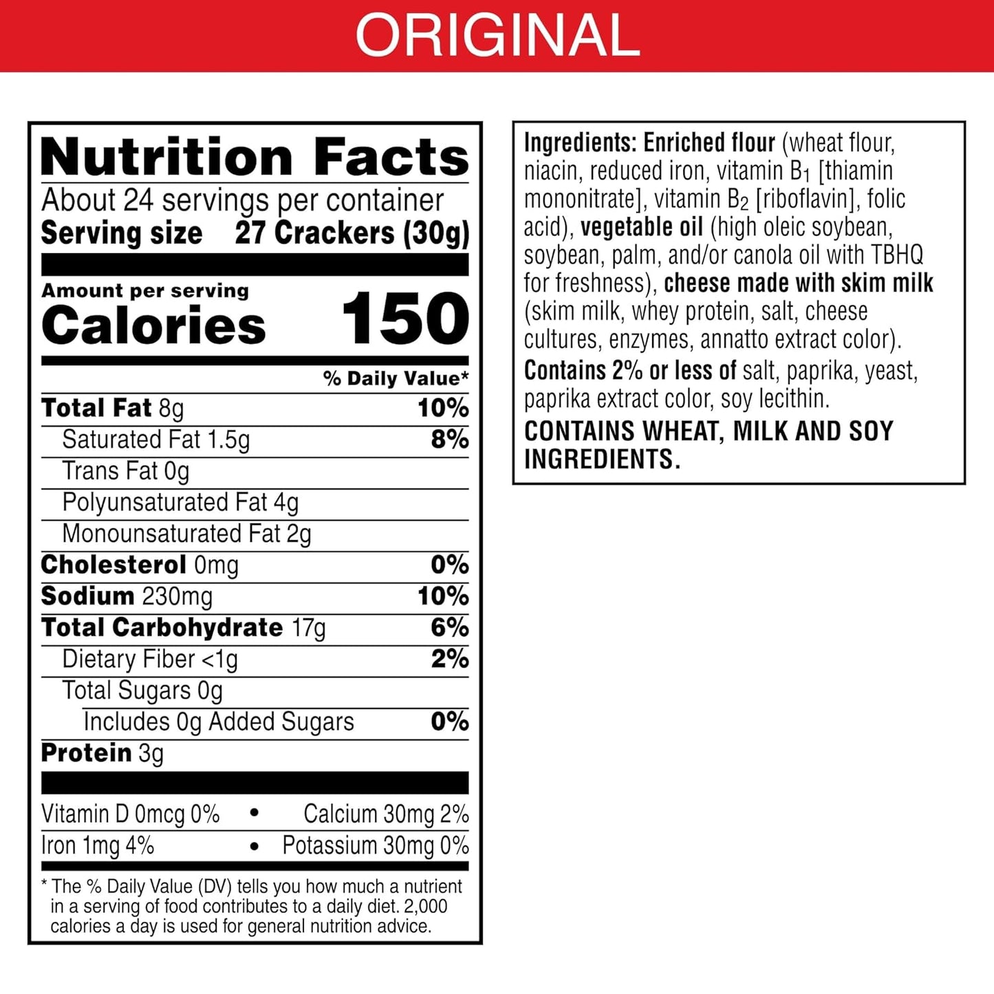 Cheez-It Cheese Crackers, Baked Snack Crackers, Lunch Snacks, Party Size, Original, 25 Ounce (Pack of 2)