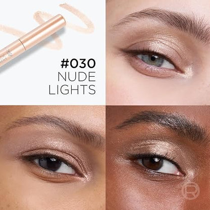 L'Oreal Paris Le Shadow Stick Shimmer Eyeshadow, High-Pigment, Long-Lasting, and Blendable Cream Eyeshadow Stick, Transfer and Smudge-Resistant Eye Makeup, Nude Lights